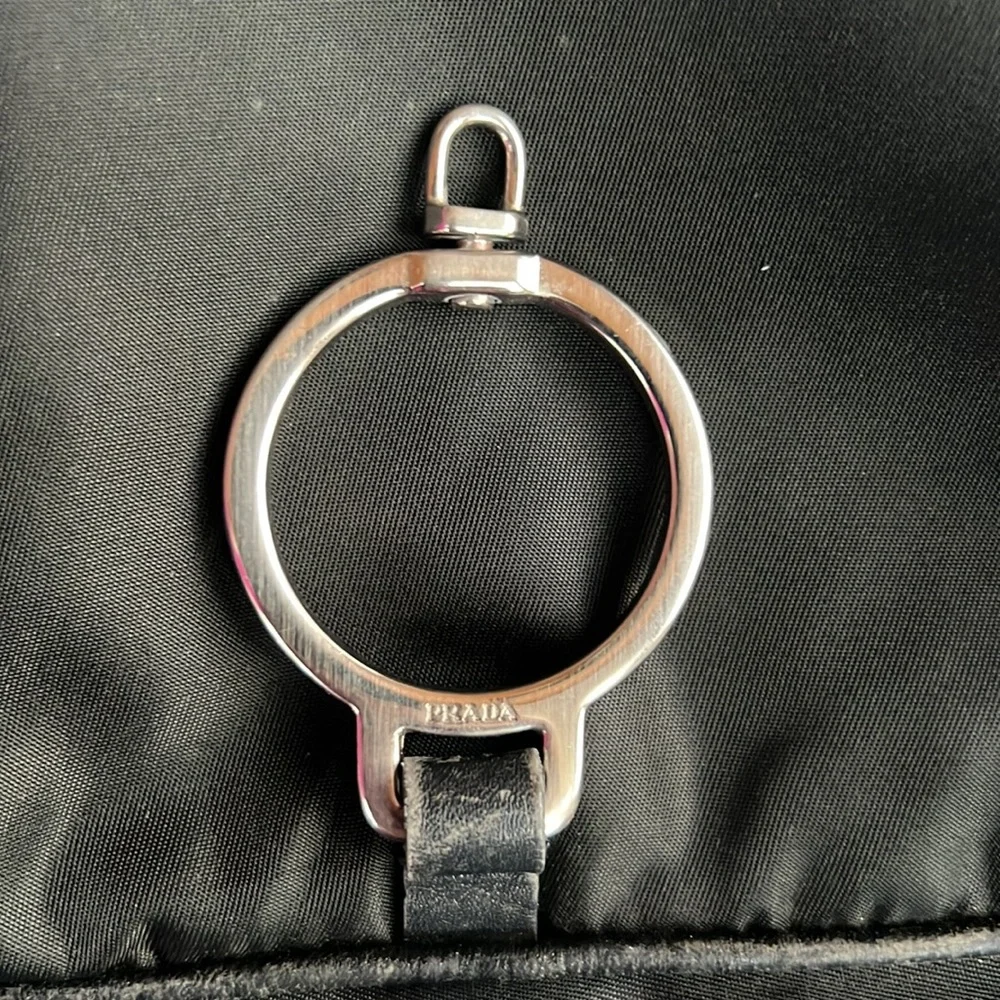 Rare Vintage PRADA Nylon Tessuto Leather Shoulder Hand Bag Purse Black GUC - Picture 13 of 15